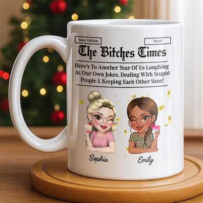 Celebrating Another Year Of Friendship And Laughter - Personalized Custom Coffee Mug - BST521_MG
