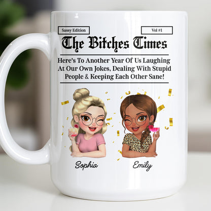 Celebrating Another Year Of Friendship And Laughter - Personalized Custom Coffee Mug - BST521_MG