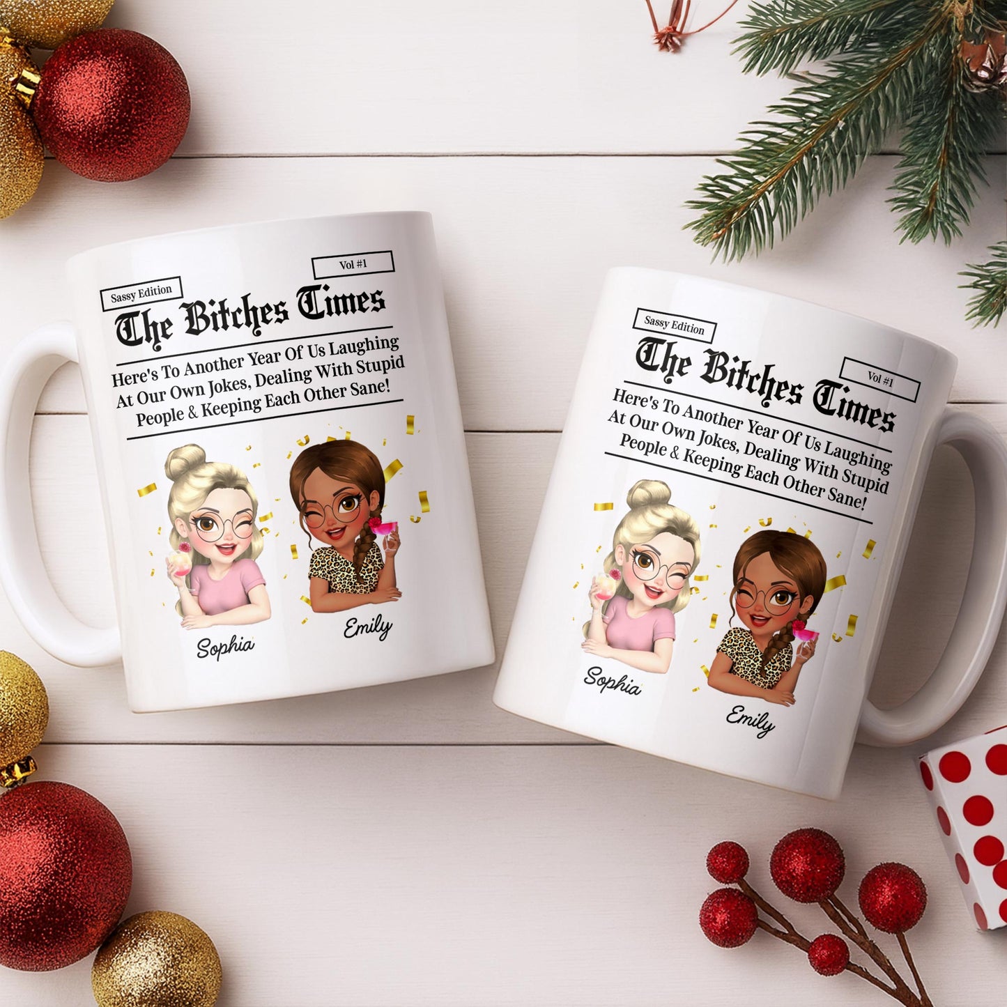 Celebrating Another Year Of Friendship And Laughter - Personalized Custom Coffee Mug - BST521_MG