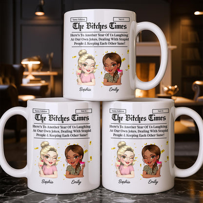 Celebrating Another Year Of Friendship And Laughter - Personalized Custom Coffee Mug - BST521_MG