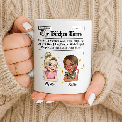 Celebrating Another Year Of Friendship And Laughter - Personalized Custom Coffee Mug - BST521_MG