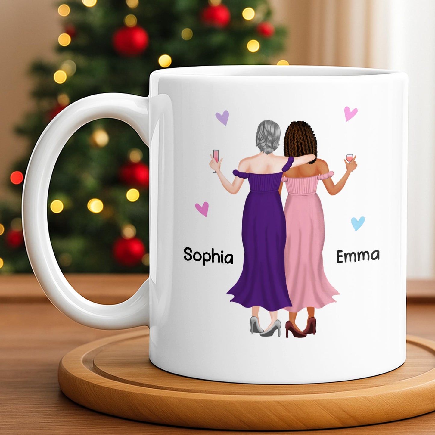 Celebrate Friendship With Elegant Dresses And Toasts - Personalized Custom Coffee Mug - BST522_MG