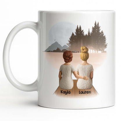 Soul Sisters With Two Women And Nature Background - Personalized Custom Coffee Mug - BST523_MG