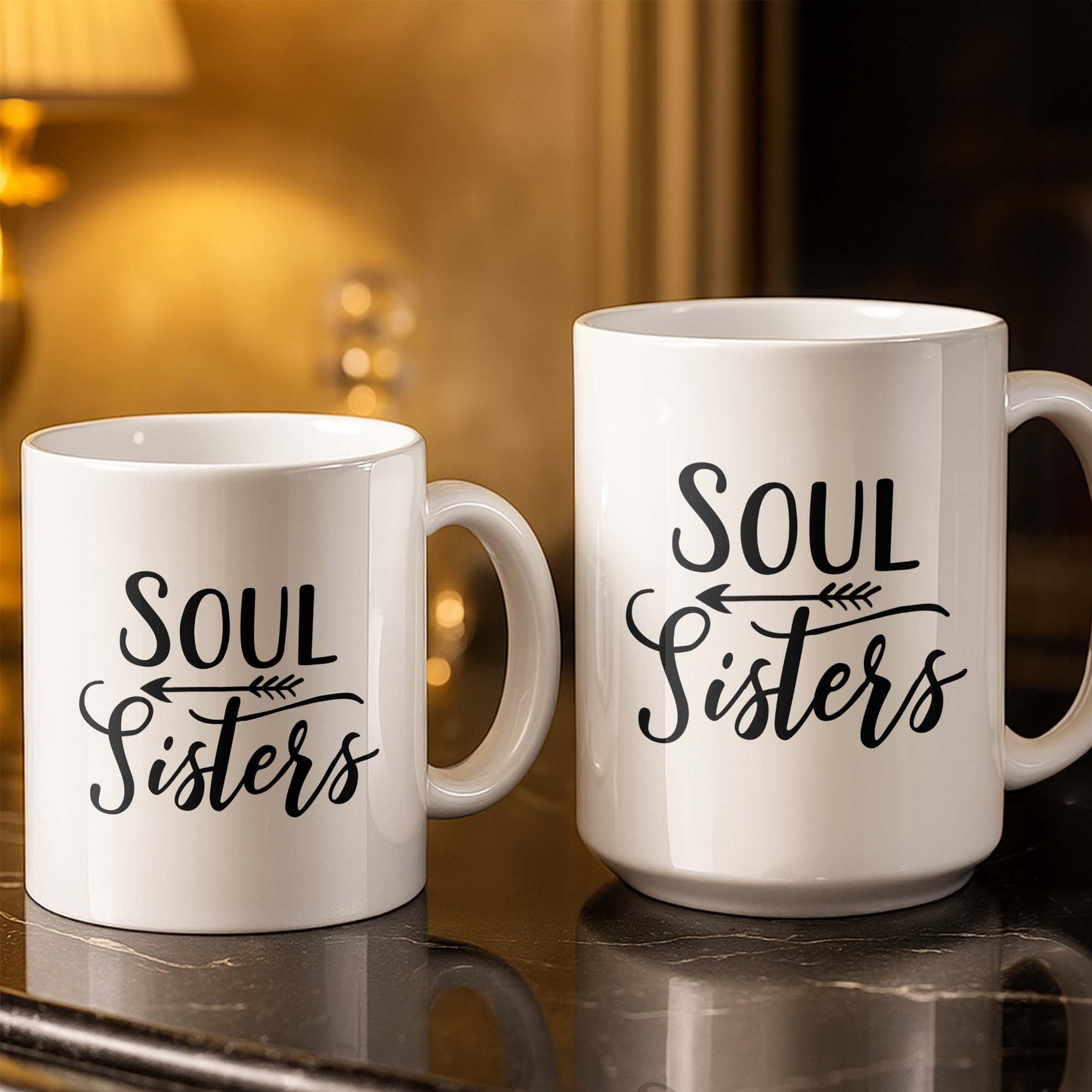 Soul Sisters With Two Women And Nature Background - Personalized Custom Coffee Mug - BST523_MG