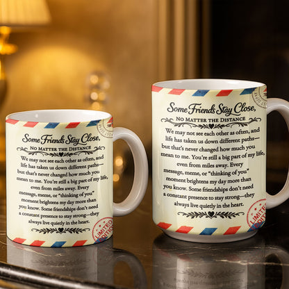 To My Bestie With Postage Stamp Design - Personalized Custom Coffee Mug - BST532_MG