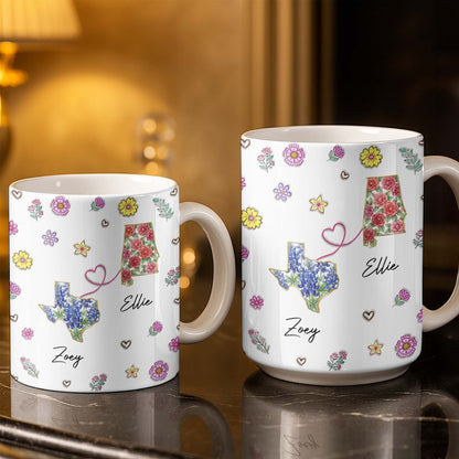 You Seriously Live Too Damn Far From Me, Flowers And Heart - Personalized Custom Coffee Mug - BST538_MG