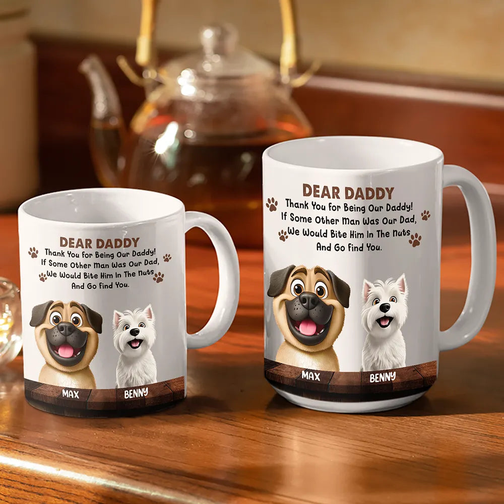 We Would Bite Him In The Nuts - Personalized White Edge-to-Edge Mug