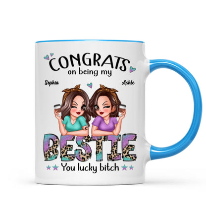 Congrats On Being My Bestie Pretty Sassy Girls Personalized Mug