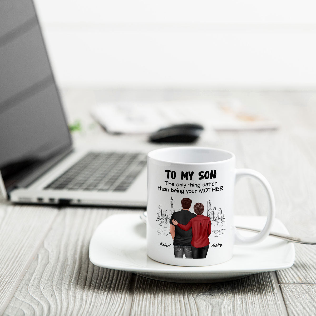 From Mom To Son Watching You Be A Dad Personalized Mug, Father's Day Gift For Son