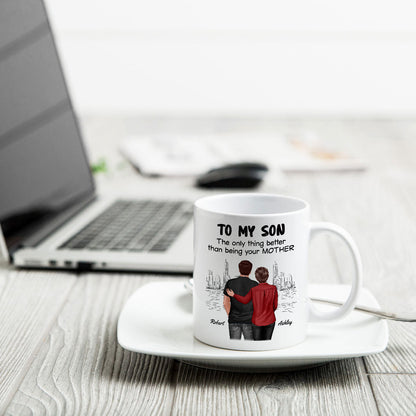 From Mom To Son Watching You Be A Dad Personalized Mug, Father's Day Gift For Son