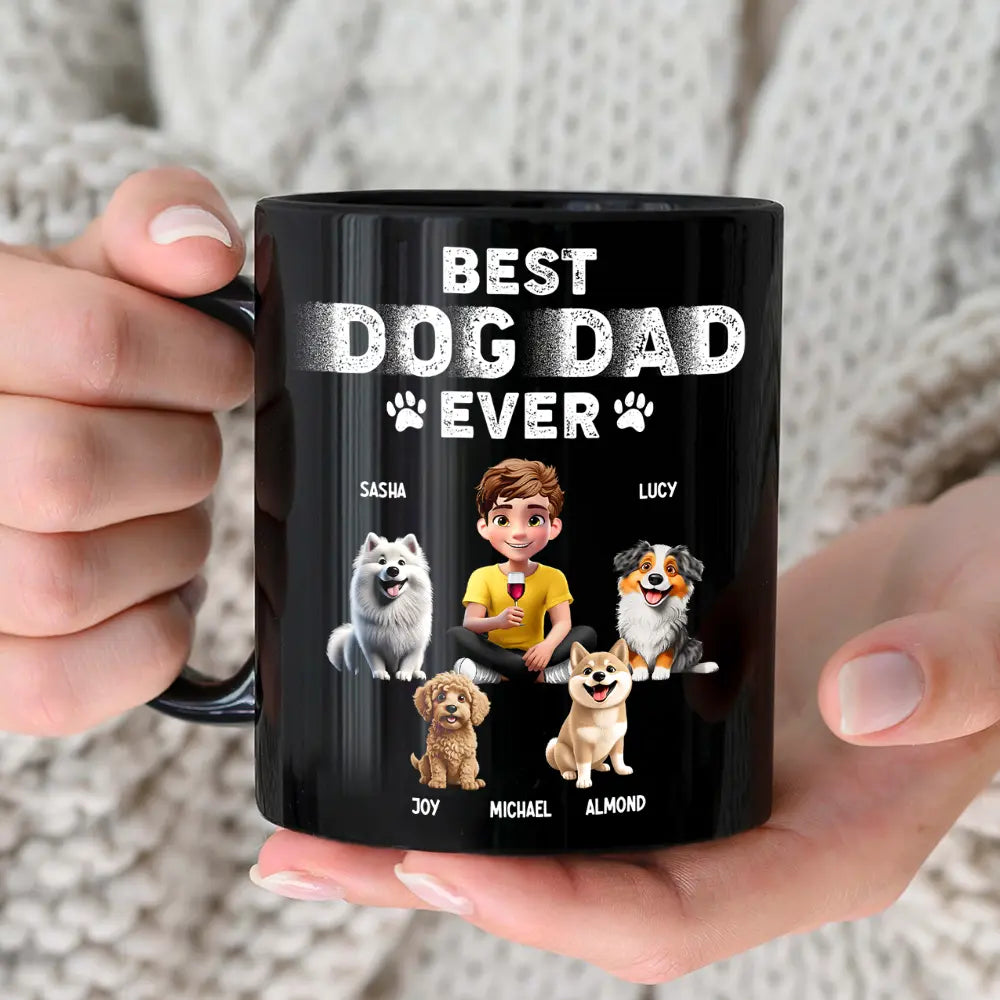 Best Dog Dad Ever 3D Effect - Personalized Black Mug