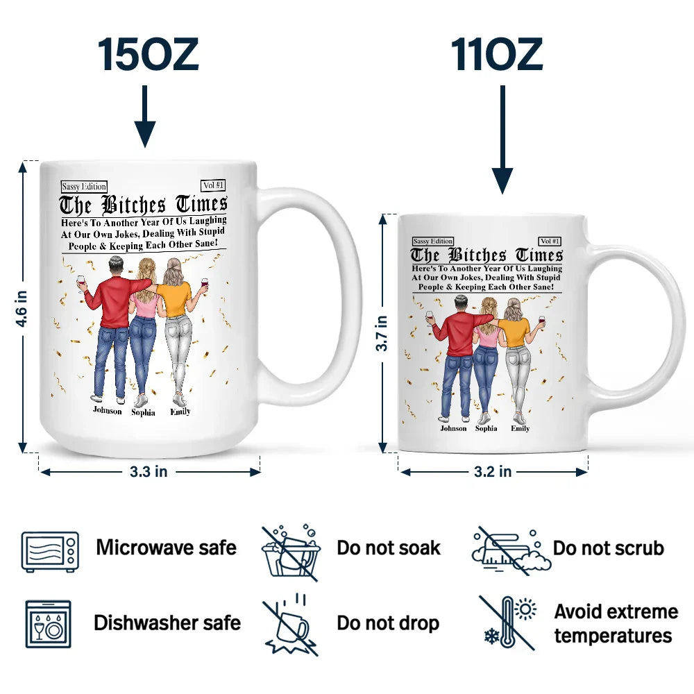 Besties Here's To Another Year Of Us Daily News - Personalized Mug