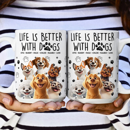 Better With My Dogs - Personalized Mug