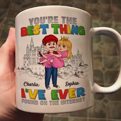 The Best Thing I've Ever Found On The Internet Man Carrying Woman Cartoon Couple Personalized Coffee Mug