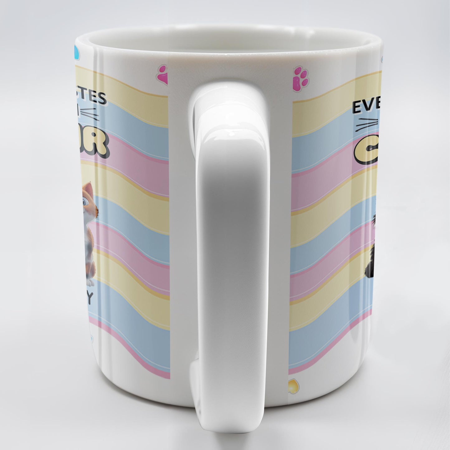 Everything Tastes Better With Cat Hair In It, Cats and Paw Prints - Personalized Custom Coffee Mug - CAT029_MG