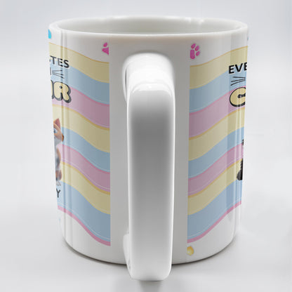 Everything Tastes Better With Cat Hair In It, Cats and Paw Prints - Personalized Custom Coffee Mug - CAT029_MG