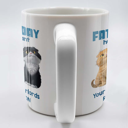 Happy Father's Day Human Servant, Your Tiny Furry Overlords, Cats - Personalized Custom Coffee Mug - CAT033_MG