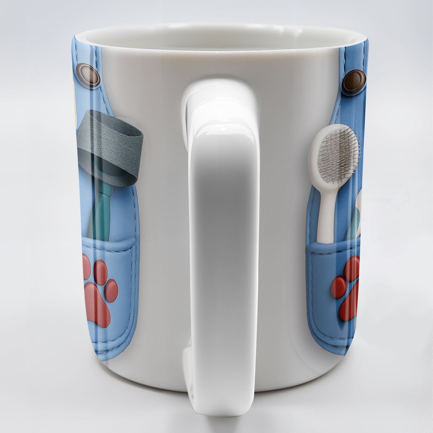 Customizable Cat Groomer Gear Design With Paw Prints And Tools - Personalized Custom Coffee Mug - CAT036_MG
