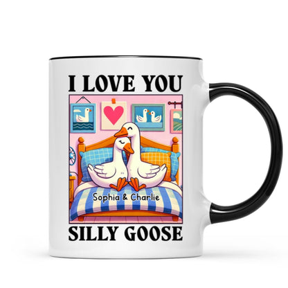 I Love You Silly Goose Cute Romantic Gift Mug, Cute Ducks Personalized Mug, Girlfriend Boyfriend Gift