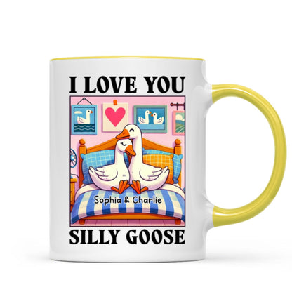 I Love You Silly Goose Cute Romantic Gift Mug, Cute Ducks Personalized Mug, Girlfriend Boyfriend Gift