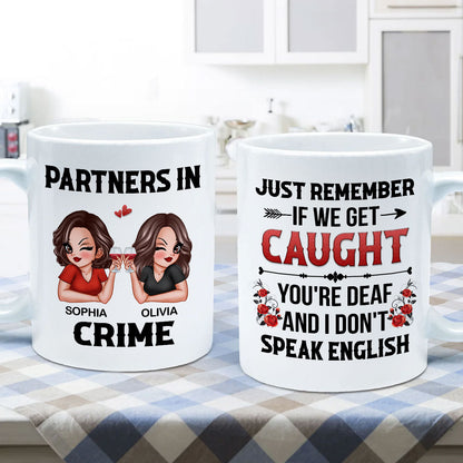 Partner In Crime Besties Funny Friendship Gift Best Friend Personalized Mug