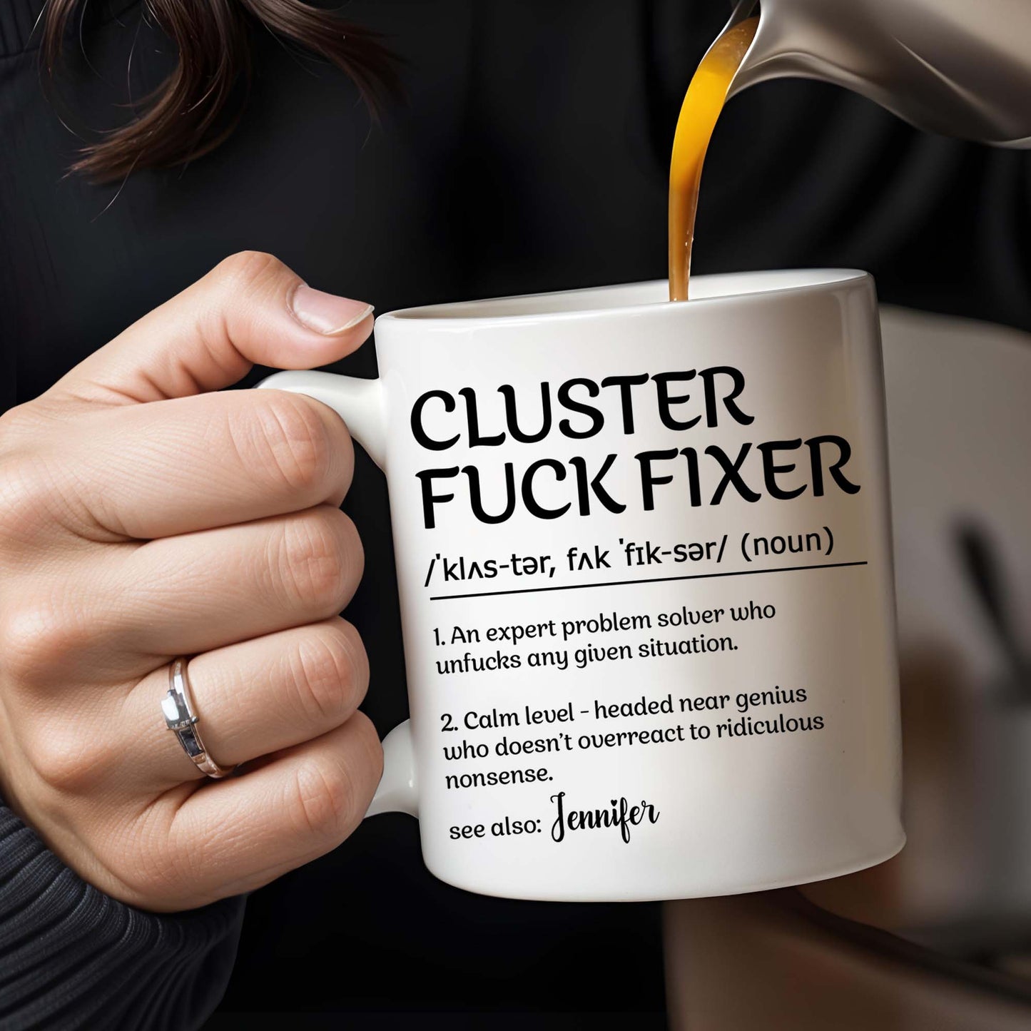 Expert Problem Solver Who Calms Situations - Personalized Custom Coffee Mug - COL009_MG