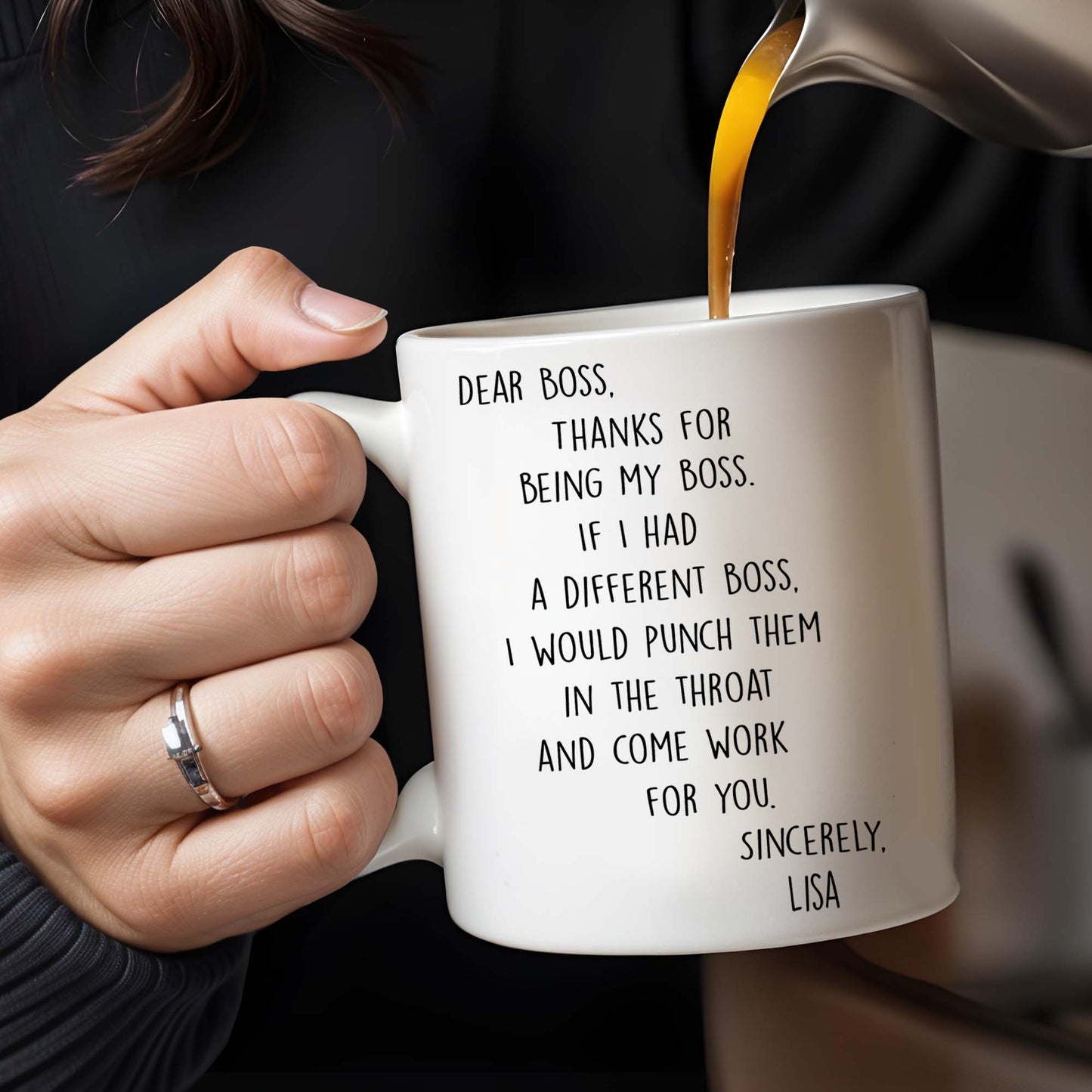 Thanks For Being My Boss Appreciation Coffee Mug - Personalized Custom Coffee Mug - COL028_MG