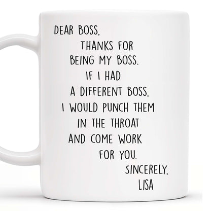 Thanks For Being My Boss Appreciation Coffee Mug - Personalized Custom Coffee Mug - COL028_MG