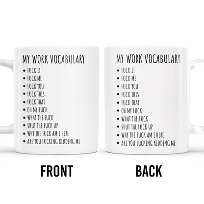 My Work Vocabulary Playfully Censored Coffee Mug - Personalized Custom Coffee Mug - COL029_MG