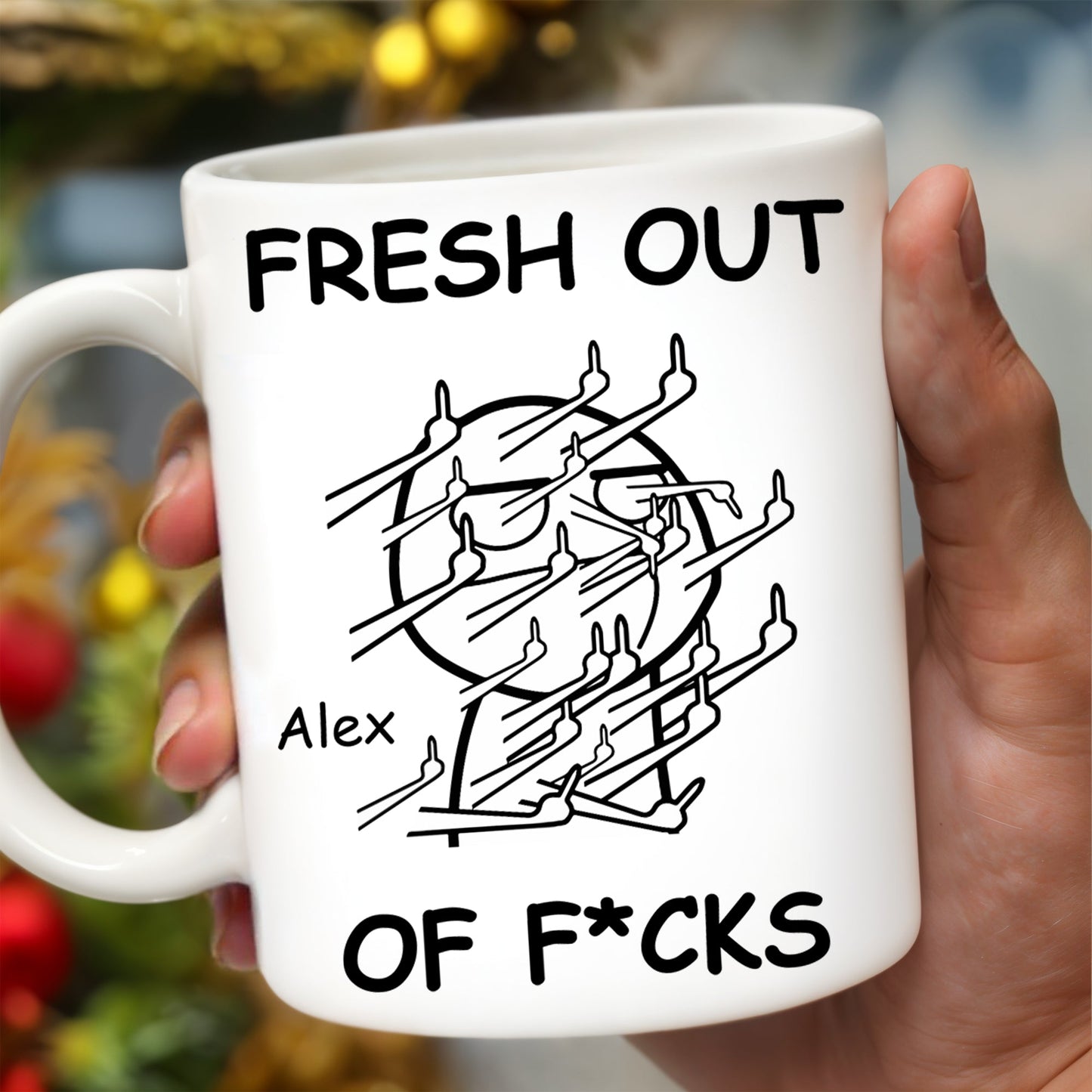 Fresh Out Of Cares Scribble Art Design - Personalized Custom Coffee Mug - COL031_MG