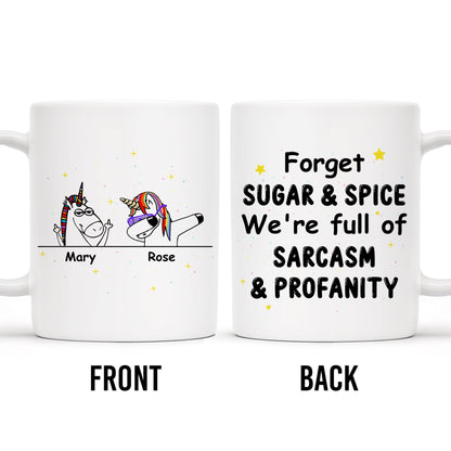 Forget Sugar & Spice Mug Featuring Unicorns & Stars - Personalized Custom Coffee Mug - COL033_MG