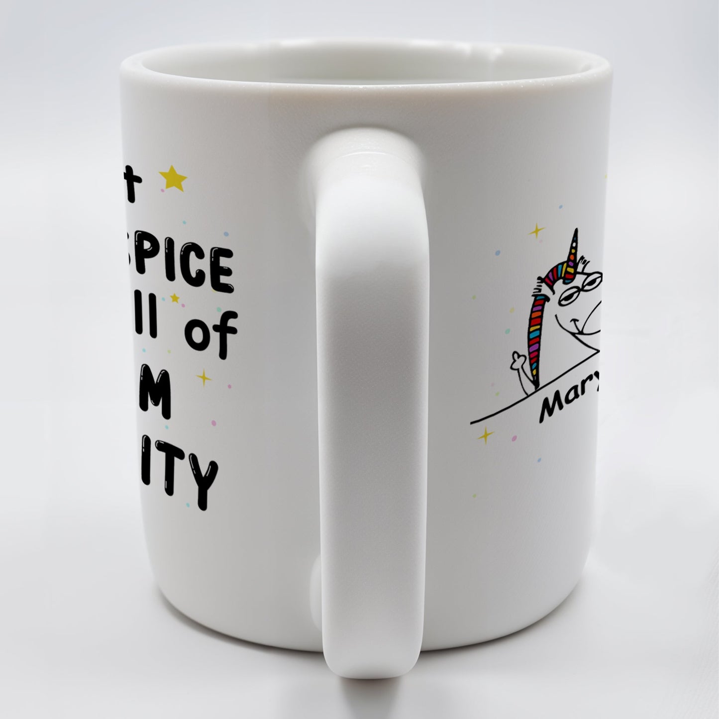 Forget Sugar & Spice Mug Featuring Unicorns & Stars - Personalized Custom Coffee Mug - COL033_MG