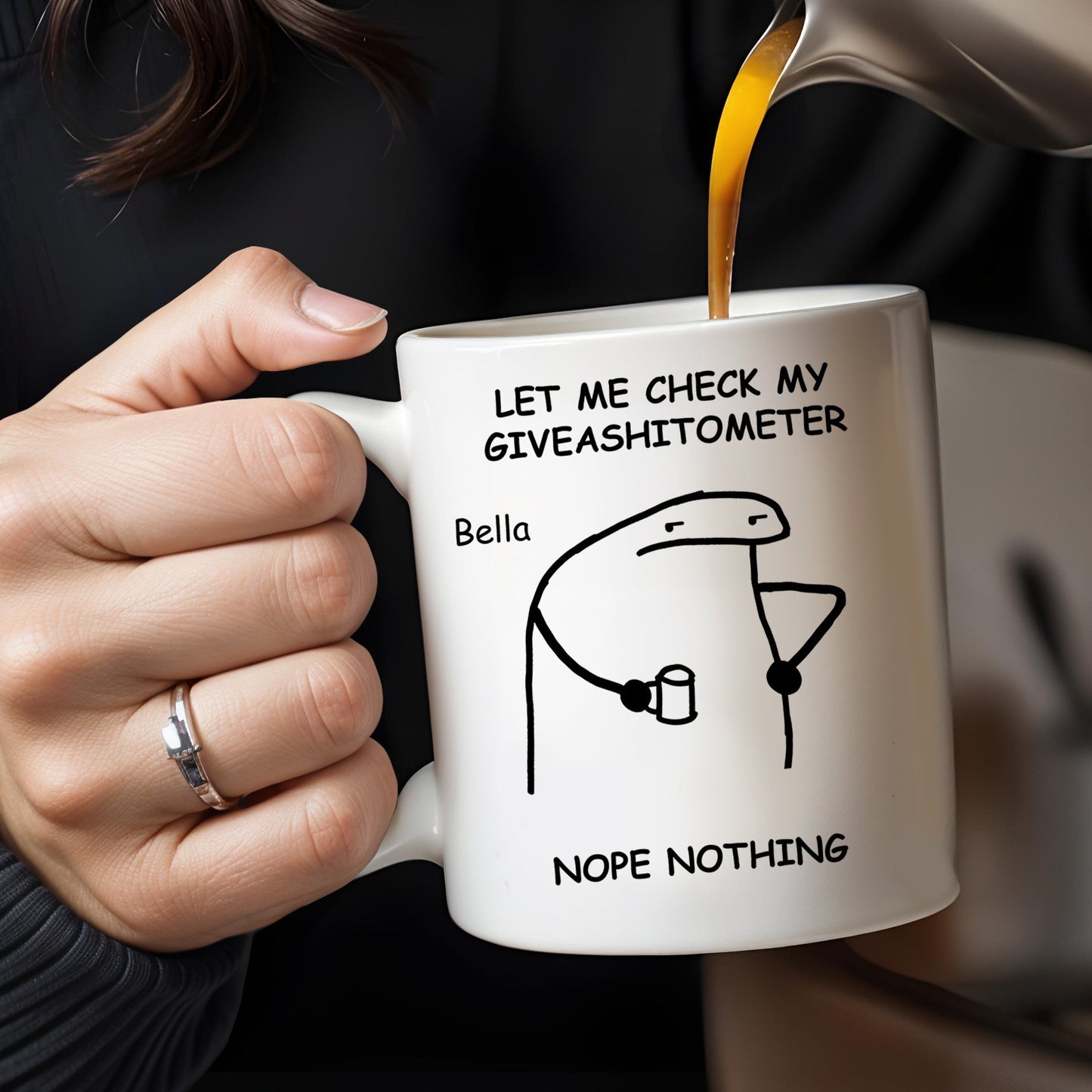 Let Me Check My Giveashitometer Nope Nothing Mug - Personalized Custom Coffee Mug - COL039_MG