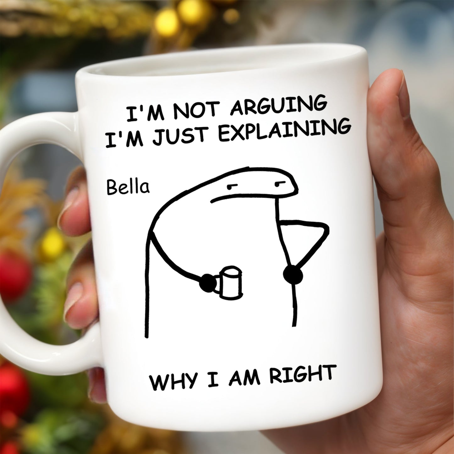 Explaining Why I Am Right Dinosaur Design - Personalized Custom Coffee Mug - COL040_MG