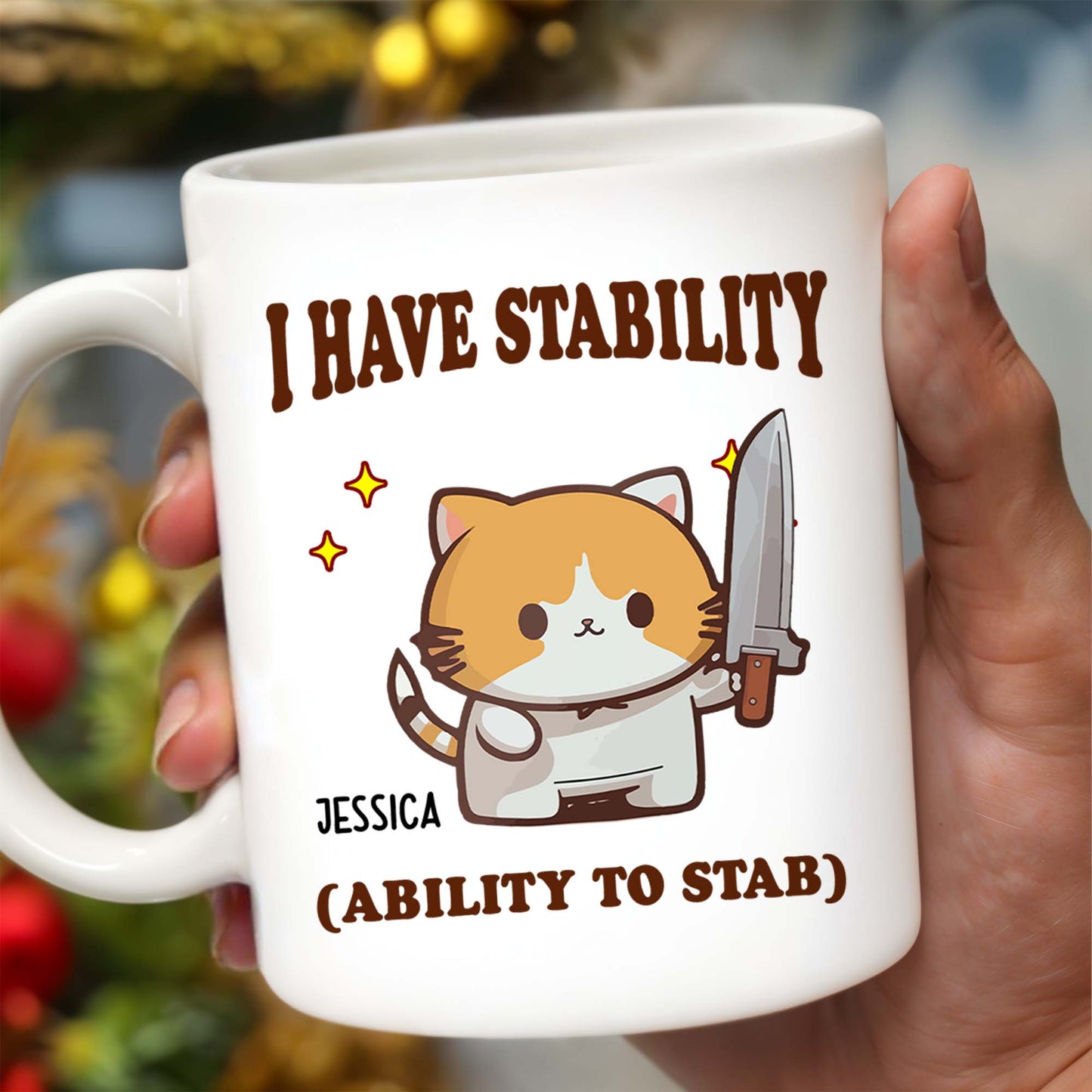 I Have Stability Ability To Stab With Cartoon Duck - Personalized Custom Coffee Mug - COL042_MG