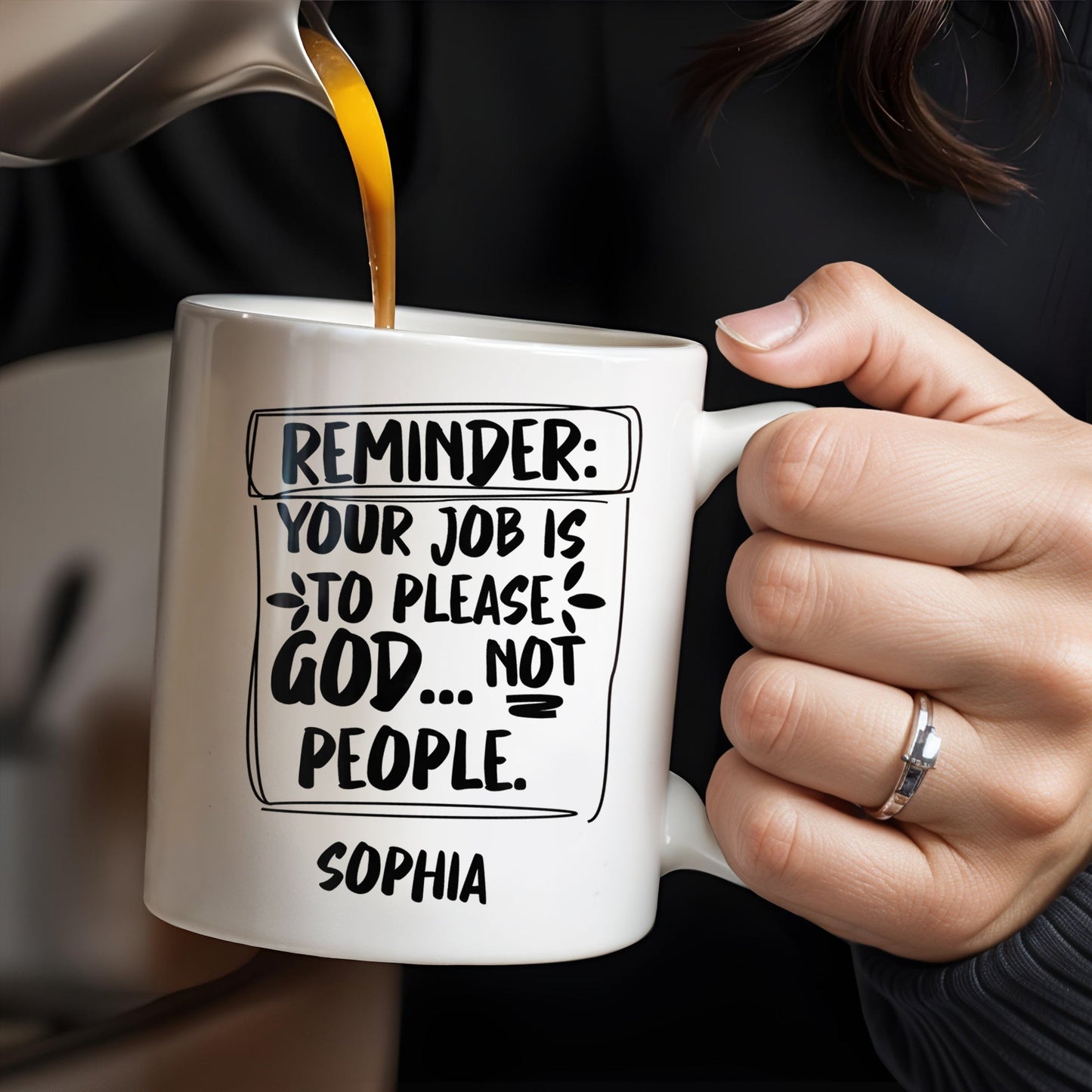 Please God Not People Reminder Mug - Personalized Custom Coffee Mug - COL059_MG