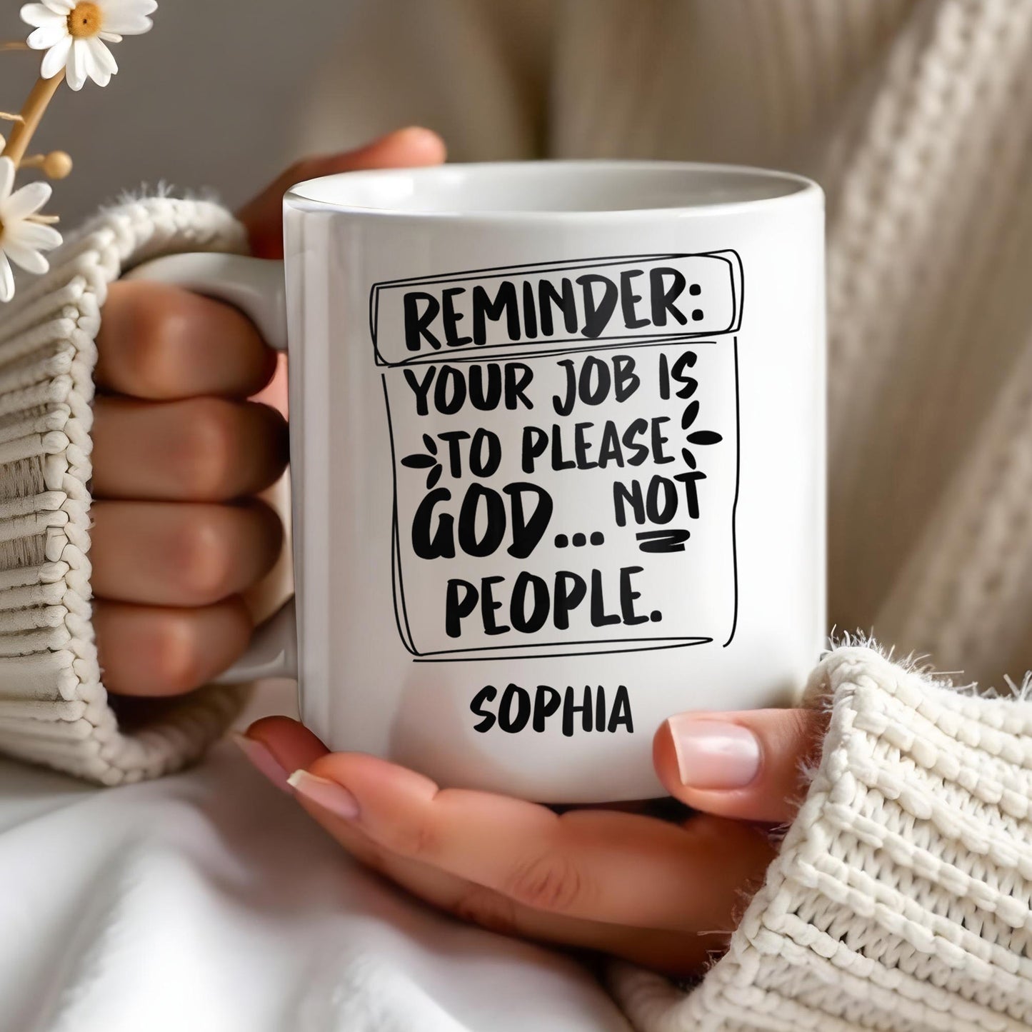 Please God Not People Reminder Mug - Personalized Custom Coffee Mug - COL059_MG