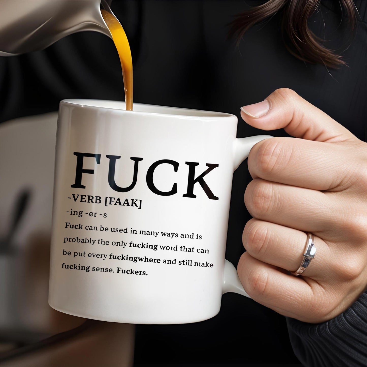 Playful Expletive With Smiley Face Humorous Mug - Personalized Custom Coffee Mug - COL069_MG