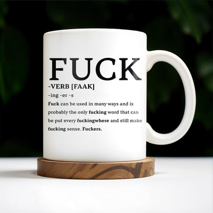 Playful Expletive With Smiley Face Humorous Mug - Personalized Custom Coffee Mug - COL069_MG