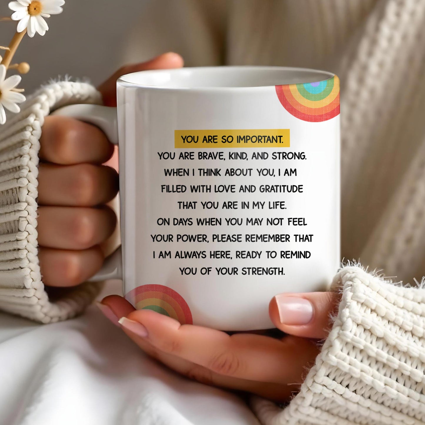 Always Here To Remind You Of Your Strength, Girl With Rose - Personalized Custom Coffee Mug - COL071_MG