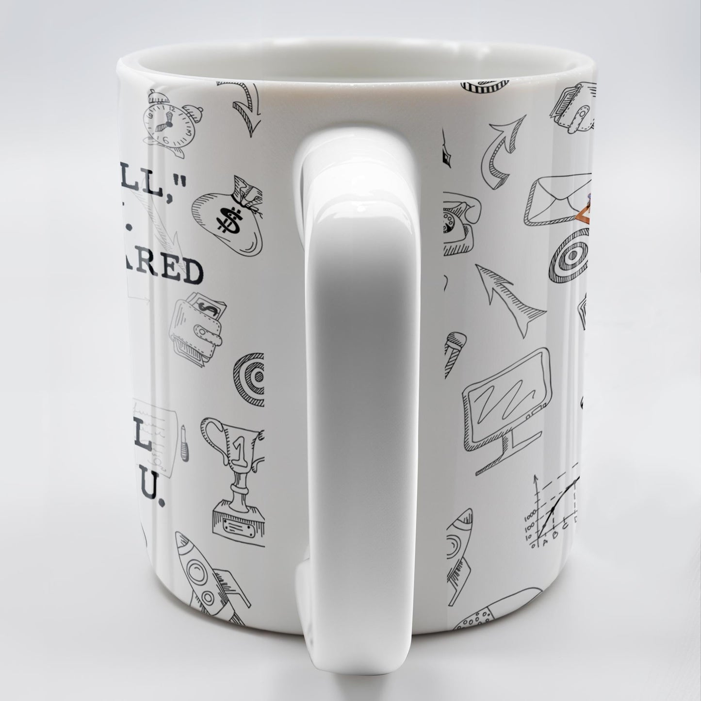 First Of All Run Away Facts Data Destroy Quote With Business Woman - Personalized Custom Coffee Mug - COL073_MG
