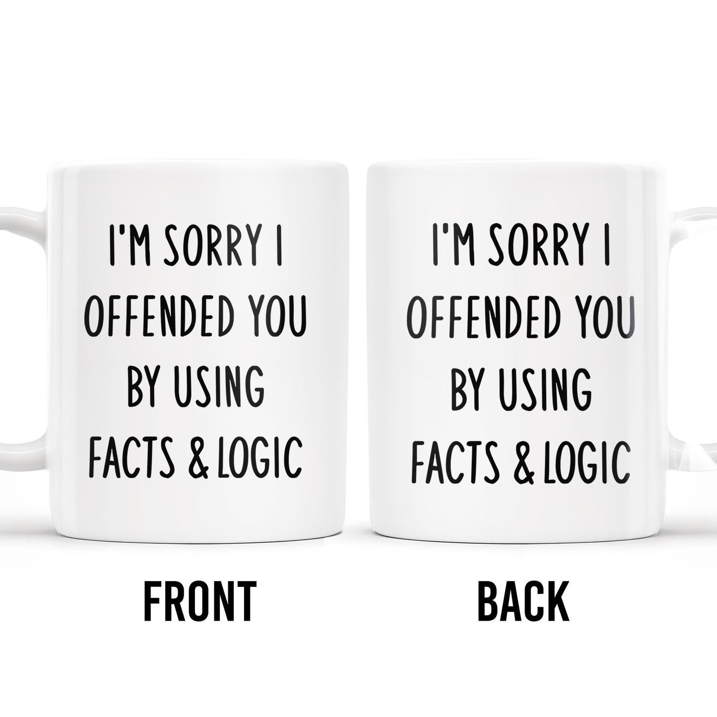 Sorry I Offended You Using Facts And Logic Mug - Personalized Custom Coffee Mug - COL079_MG