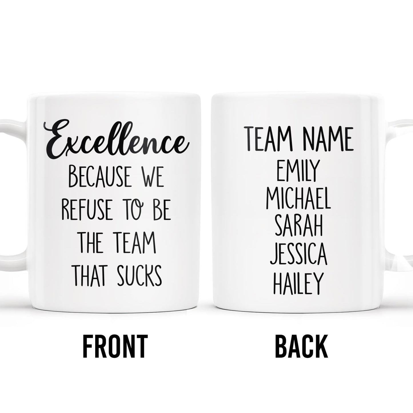 Excellence Team Motivation Custom Mug - Personalized Custom Coffee Mug - COL084_MG
