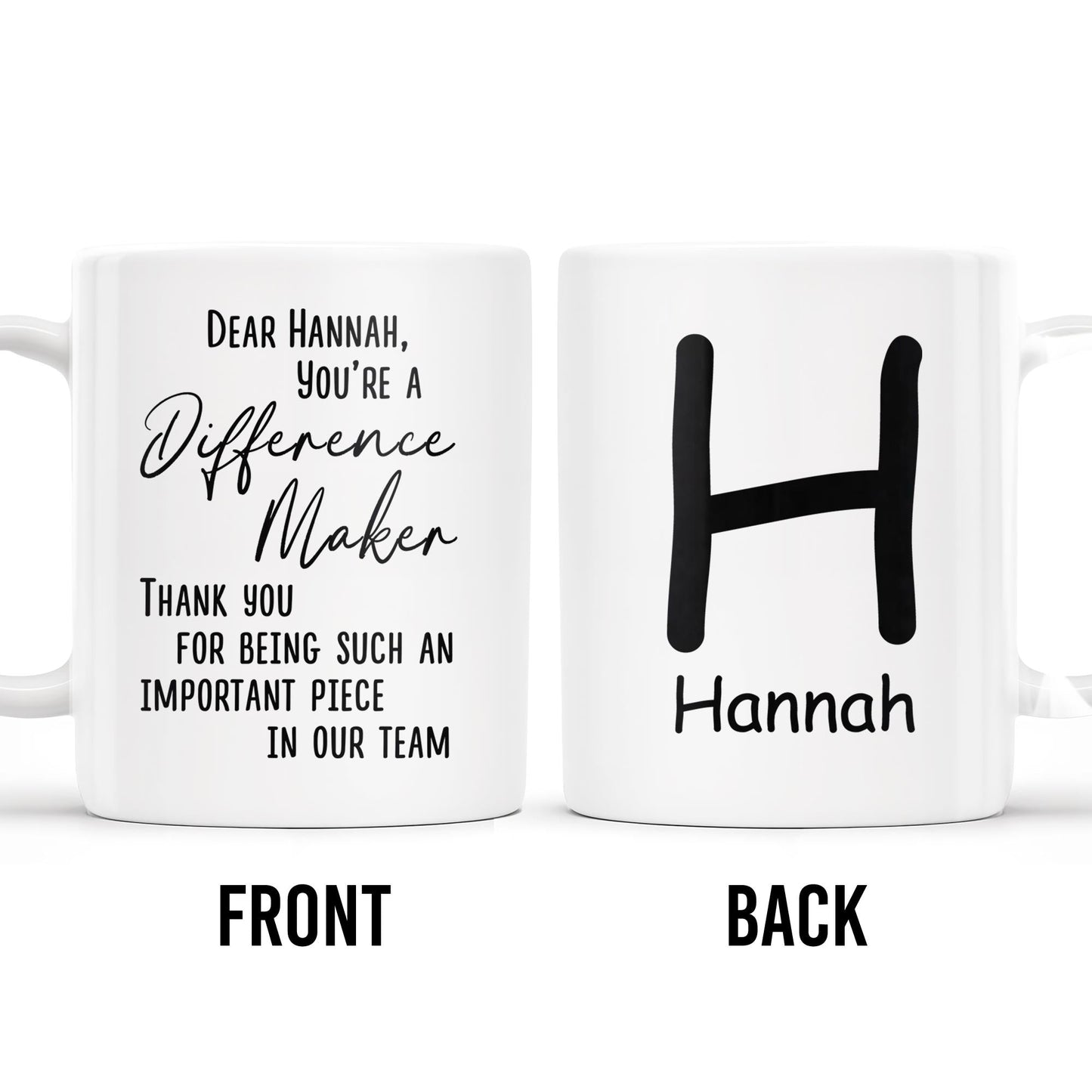 Difference Maker Appreciation Mug With Monogram - Personalized Custom Coffee Mug - COL085_MG