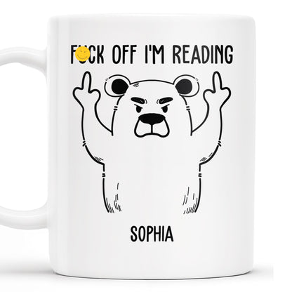 Leave Me Alone I'm Reading Angry Bear Design - Personalized Custom Coffee Mug - COL086_MG