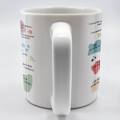 Celebrate Inner Strength With Personal Affirmations And Flowers - Personalized Custom Coffee Mug - COL088_MG