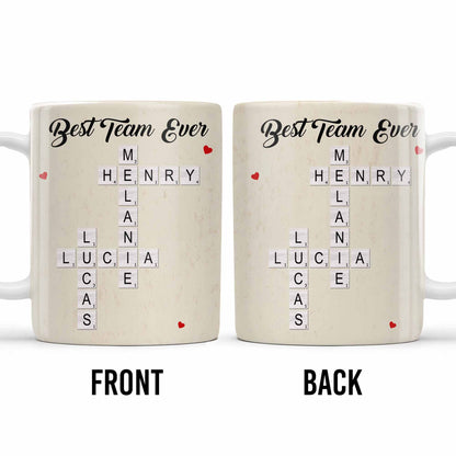 Best Team Ever Scrabble Tiles Heart Design - Personalized Custom Coffee Mug - COL099_MG