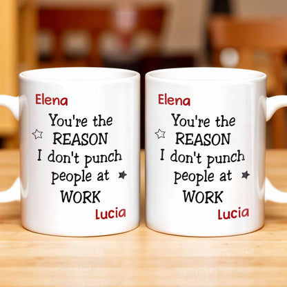 You're The Reason I Don't [Heart] People At Work Mug - Personalized Custom Coffee Mug - COL100_MG