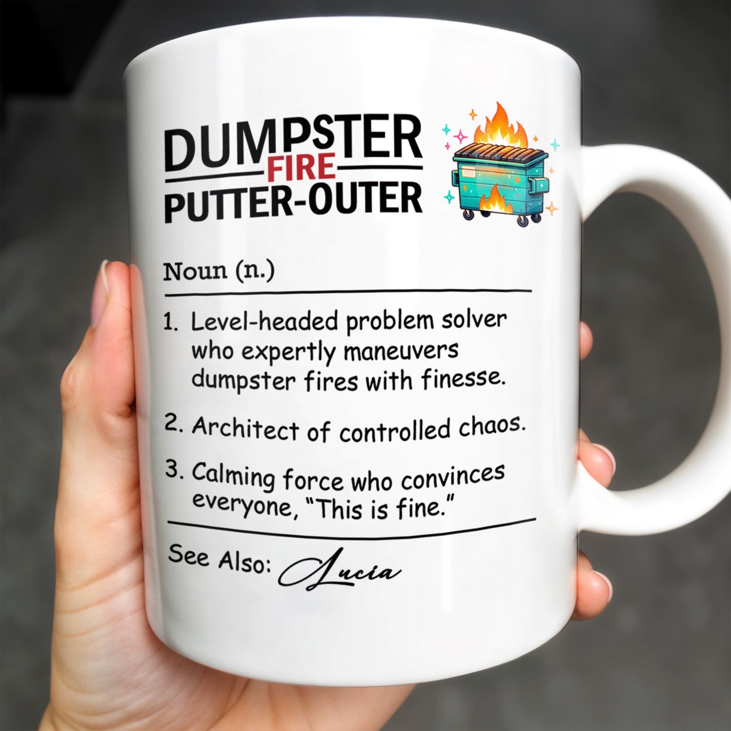 Dumpster Fire Putter-Outer For Colleagues And Friends - Personalized Custom Coffee Mug - COL101_MG
