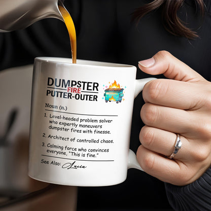 Dumpster Fire Putter-Outer For Colleagues And Friends - Personalized Custom Coffee Mug - COL101_MG